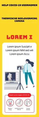 Gele, gemakkelijk te lezen instructies voor temperatuurmeting
