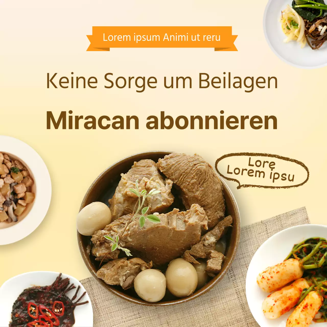 Braun-orangefarbenes Beilagenthema