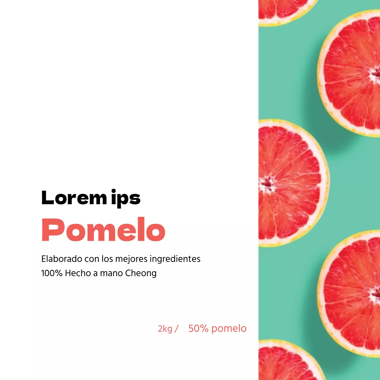 Etiqueta de refresco casero de pomelo