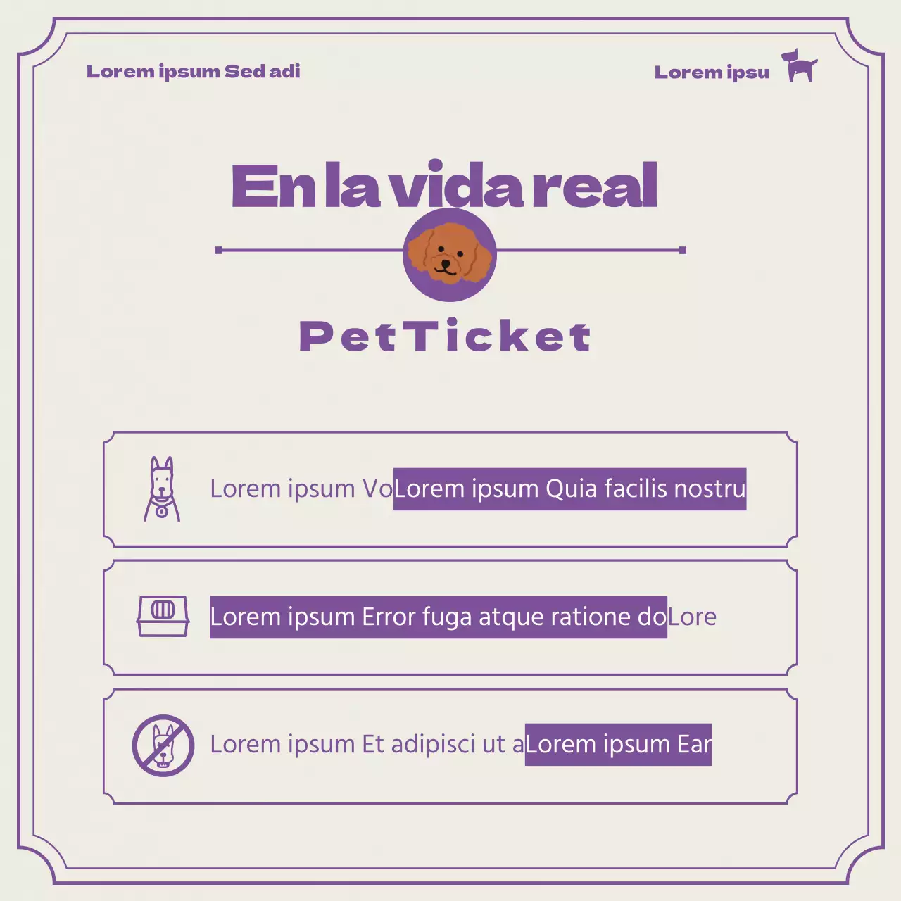 Acerca de las entradas para la mascota púrpura