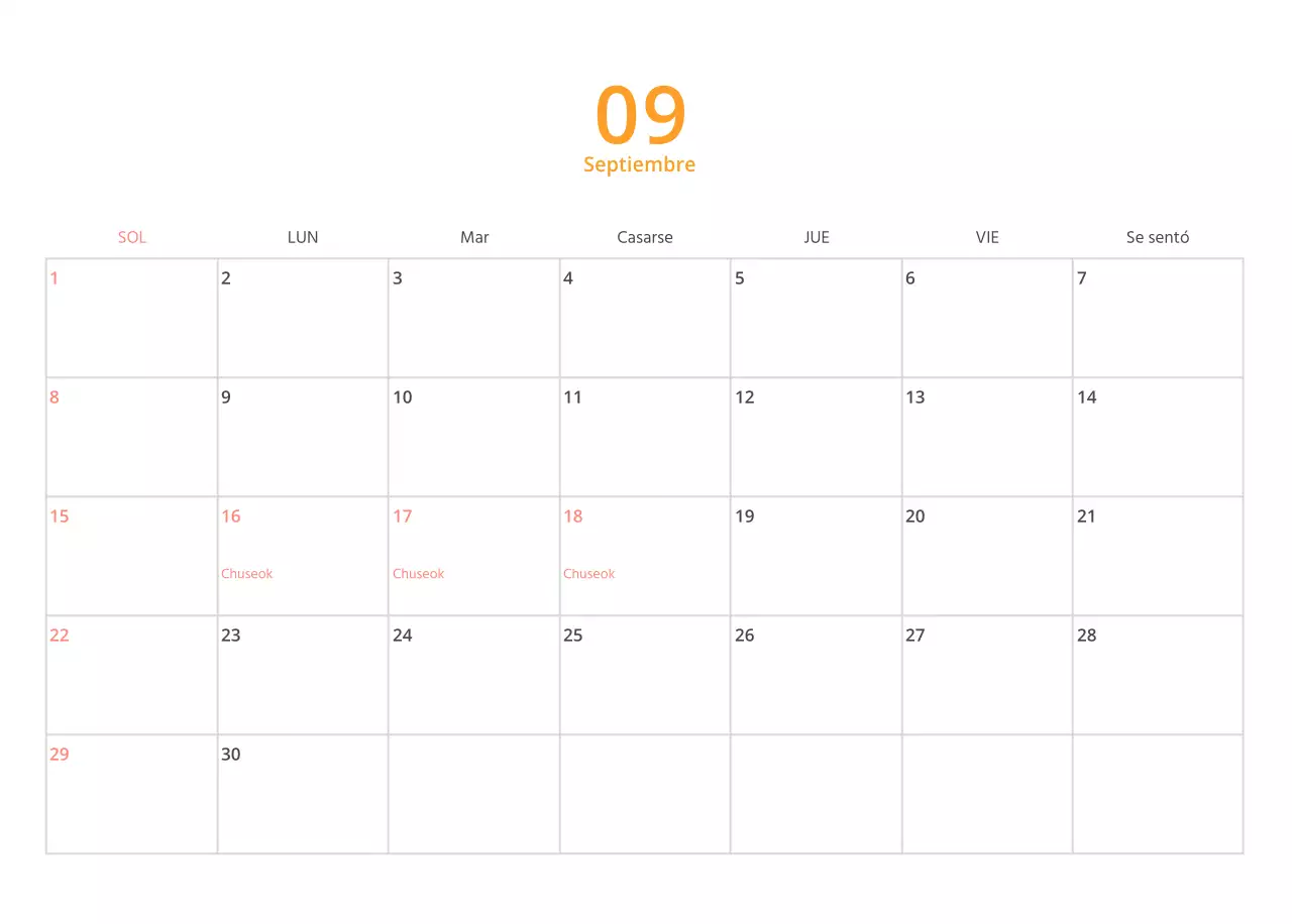 Calendario ilustrado multicolor