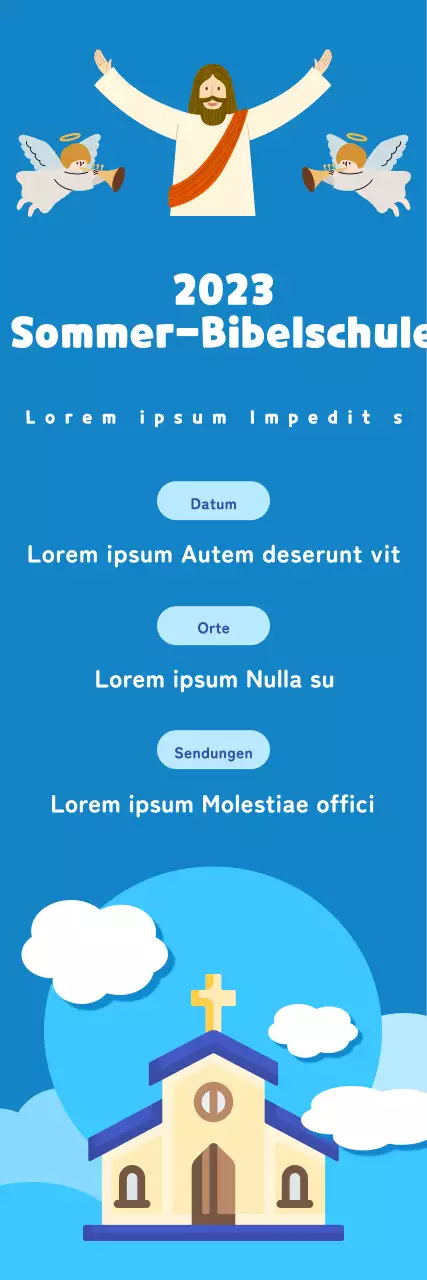 Sommerbibelschule vor einem strahlend blauen Sommerhimmel