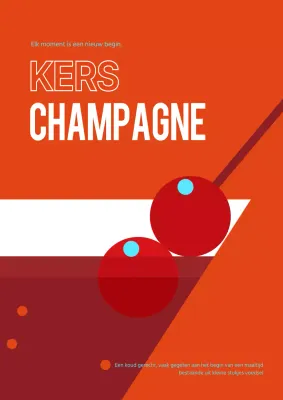 Eenvoudige en moderne Bauhaus-poposter in rode en witte kleuren