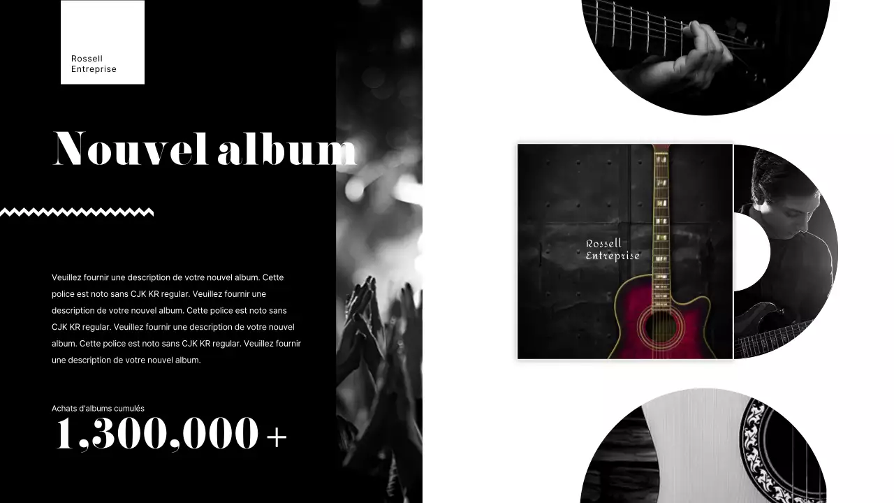 Un simple portfolio de guitariste en noir
