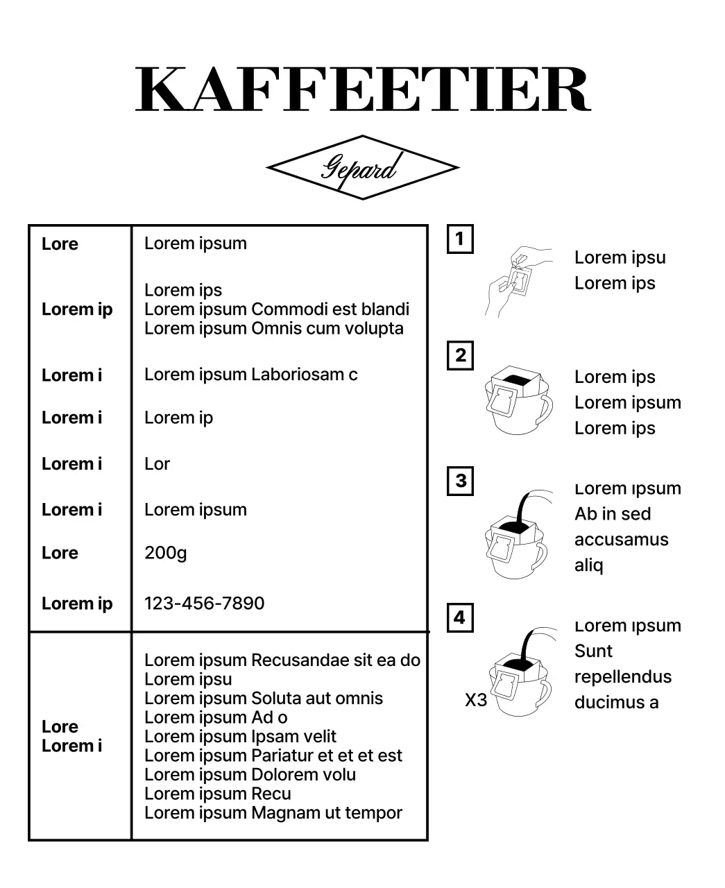 Schlichtes Design mit einer schwarzen, laufenden Tierillustration