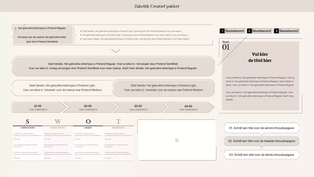 Eenvoudige zakelijke stijl in beige en bruin