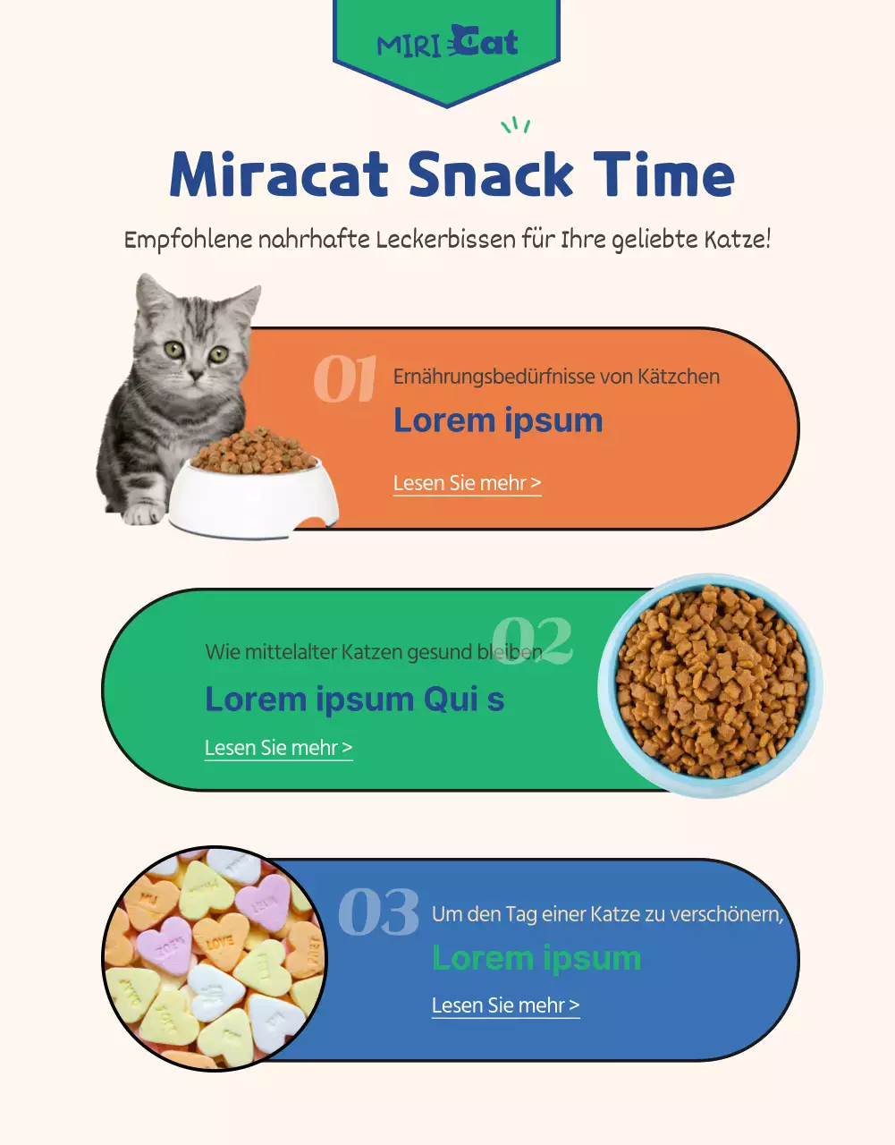 Ein All-in-One-Angebot an grünem und marineblauem Katzenzubehör