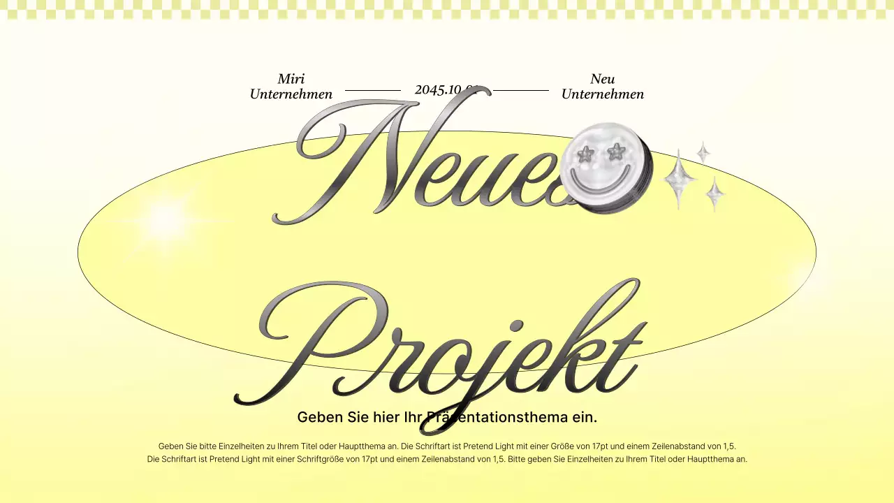 Kitschiger Geschäftsprojektvorschlag in Gelb