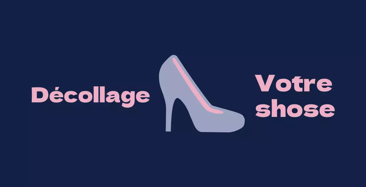 Chaussures de ballet sur fond bleu marine avec un panneau demandant d'enlever ses chaussures.