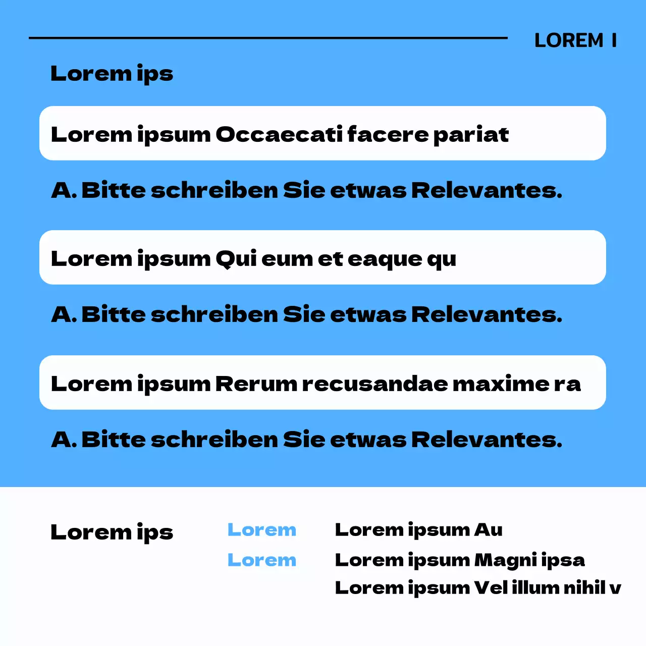 Anwerbung für Praktika mit Illustrationen in Hellblau und Schwarz