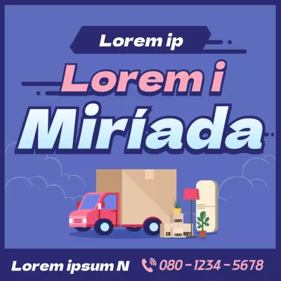 Ilustración morada para promocionar la empresa de mudanzas Yongdal