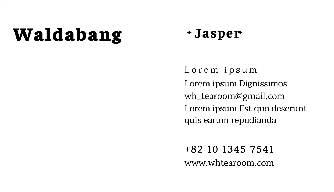 Visitekaartje met een Koreaans theehuislogo