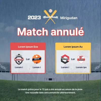 Guide des annulations de pluie pour les matchs de baseball avec une touche de rouge et de jaune