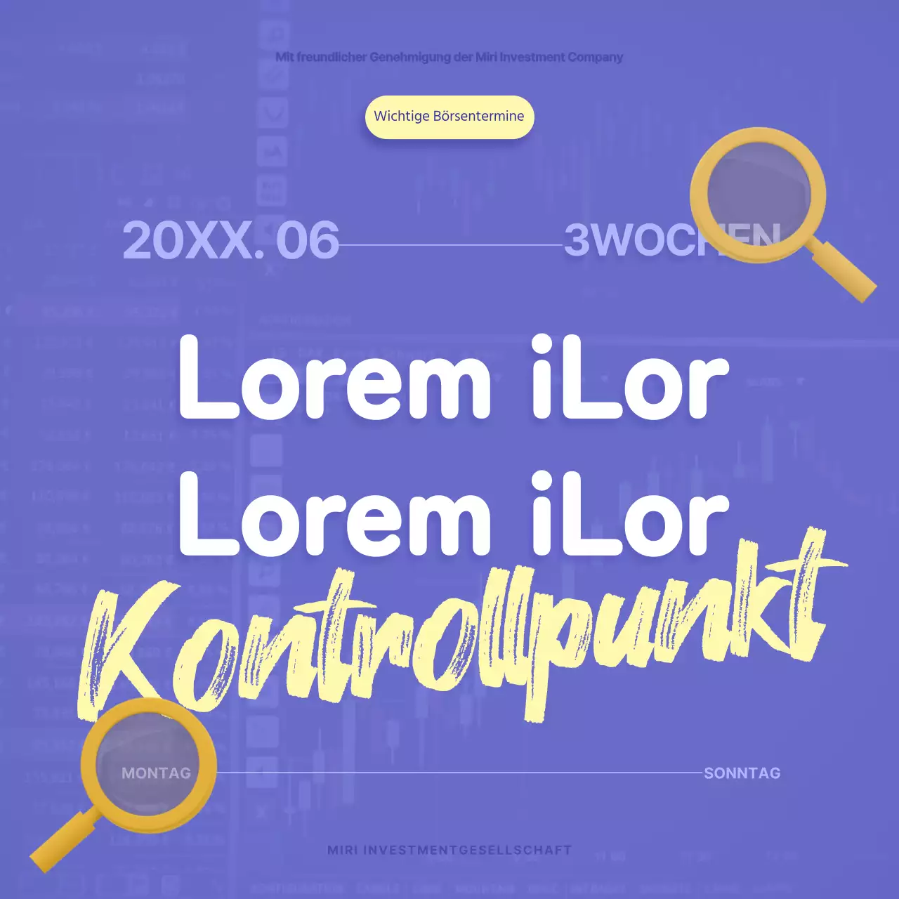 Saubere und niedliche Börsenticker mit Aktiengrafik im Hintergrund