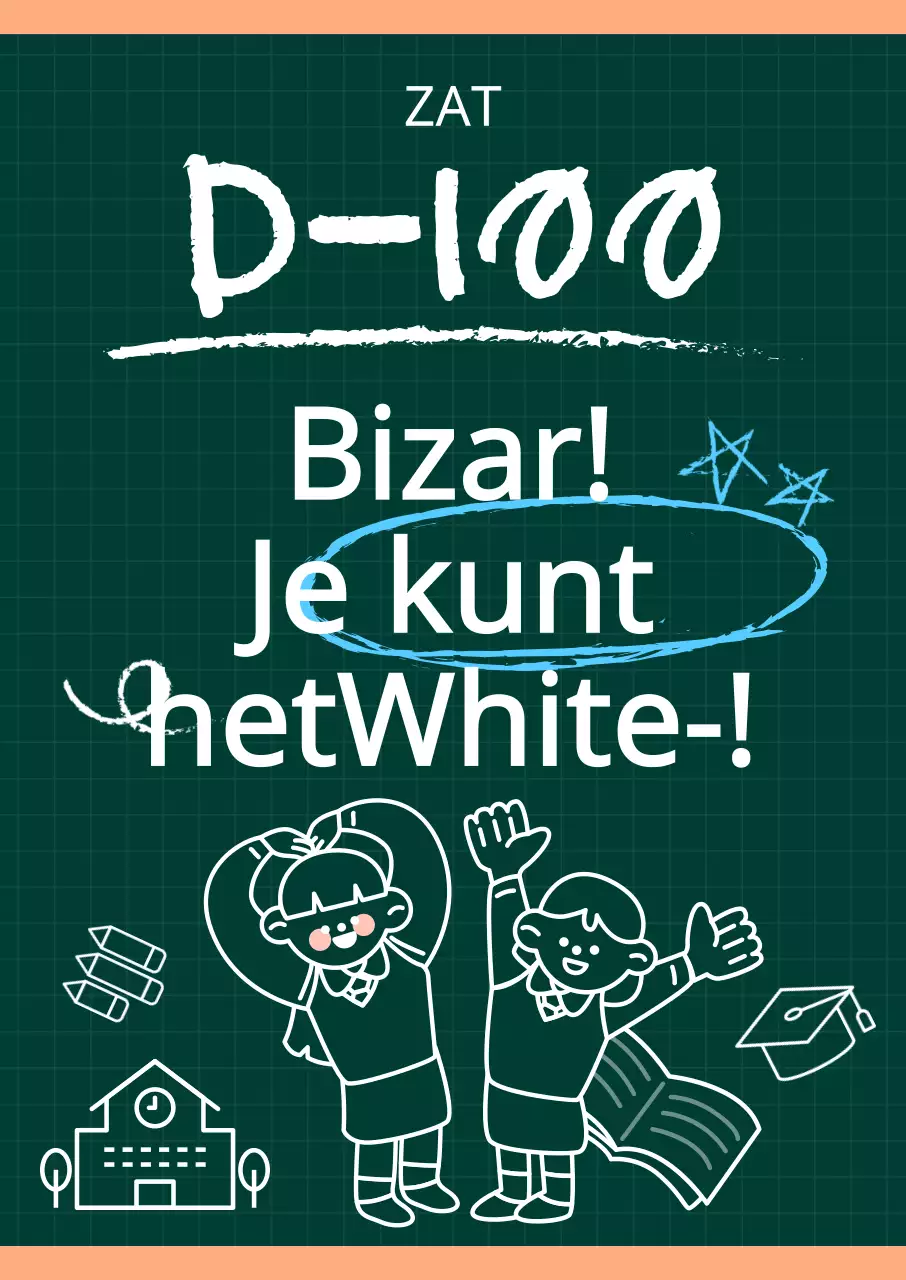 Schoolbord concept SATs terug dag cheer poster