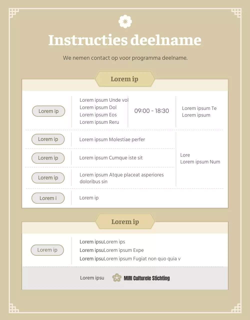 Een rustgevende traditionele poster met een porseleinen afwerking in ivoor.