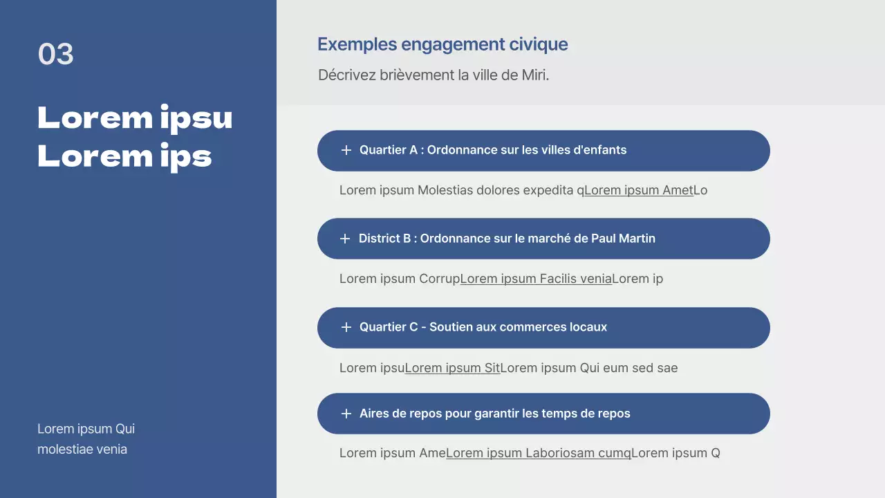 Présentation de base en bleu et gris