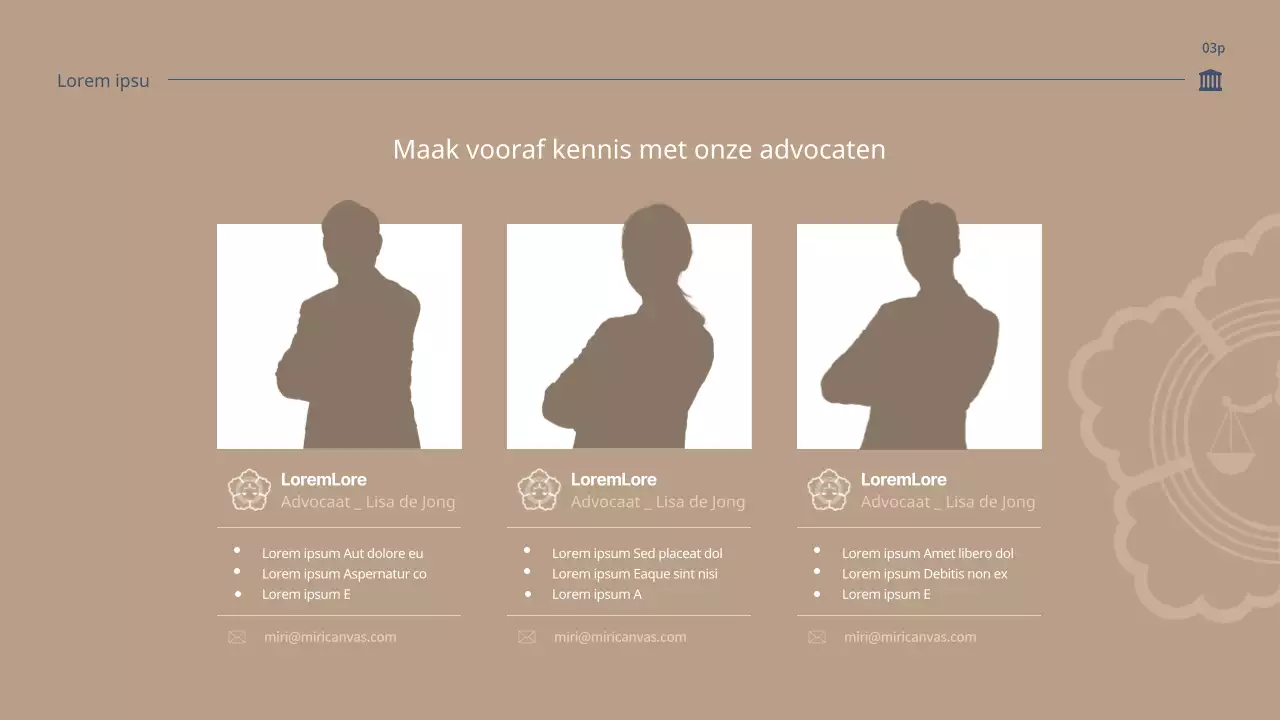 Biedingsvoorstel schoon advocatenkantoor in blauw en beige (PPT)