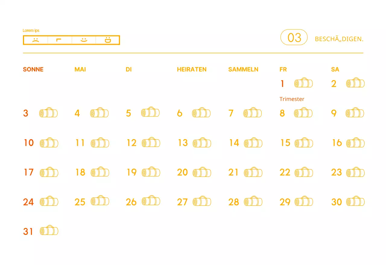 Orangefarbene Kalender zum Verschenken bei der Werbung für Ihr Yogastudio