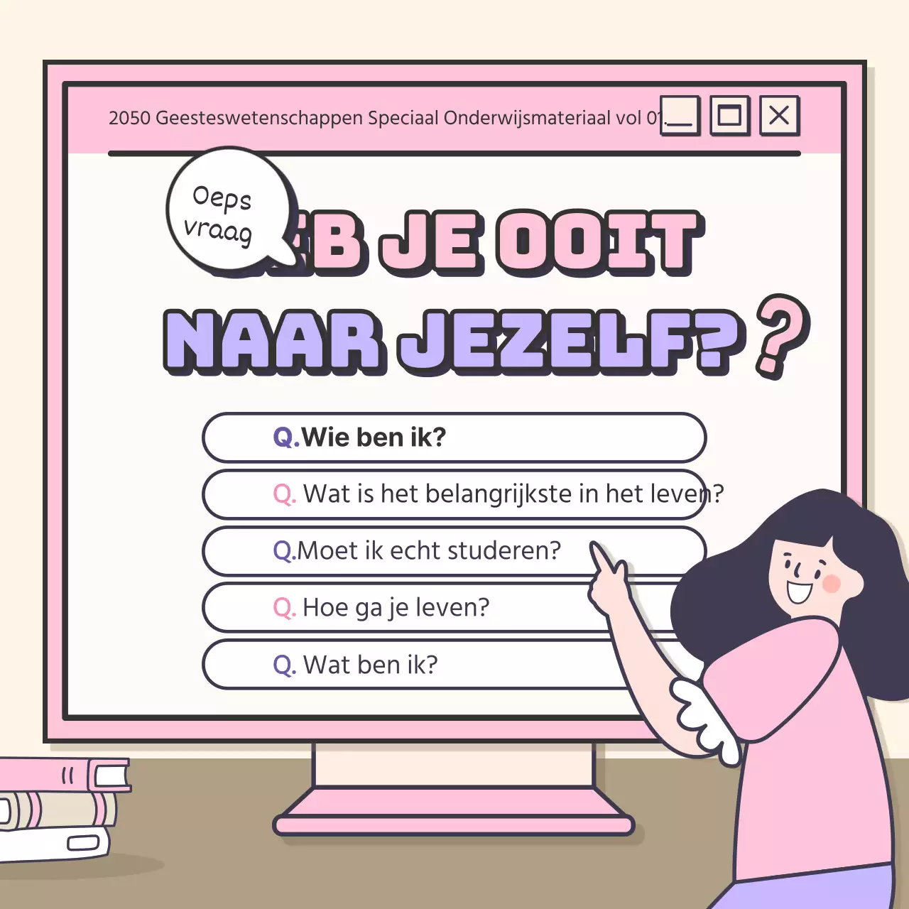 Een leuk concept voor een lezing over geesteswetenschappen met roze-paarse accenten