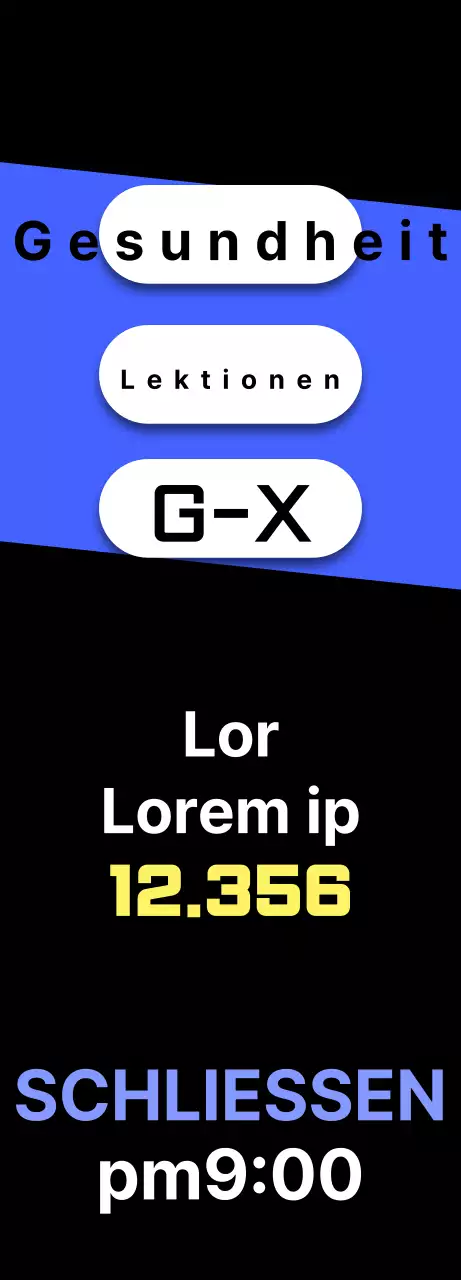 Fitnessstudio-Angebote in Blau und Schwarz