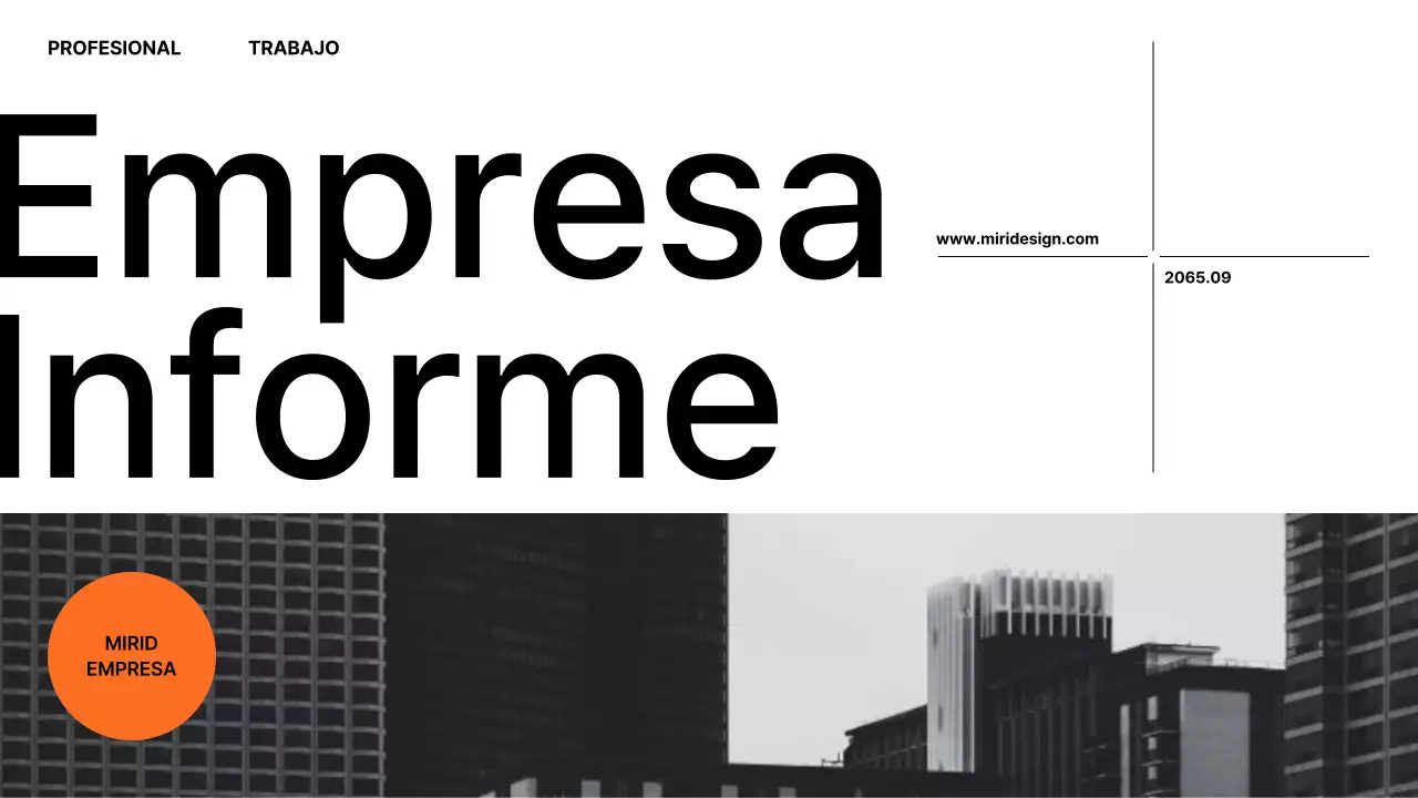  Informe empresarial minimalista en naranja y negro