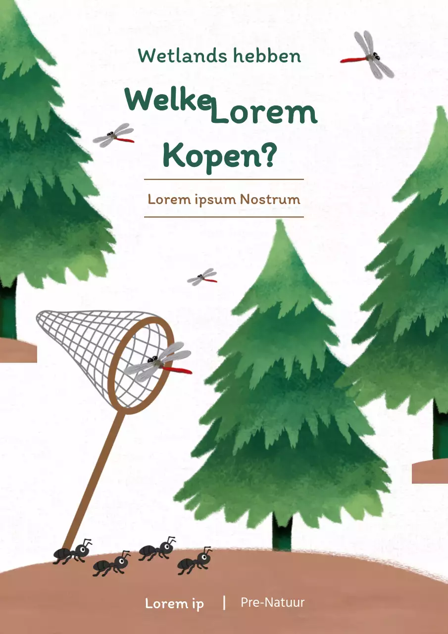 Groen en Bruin Insecten Verzamelen Concept Ecologische Educatie