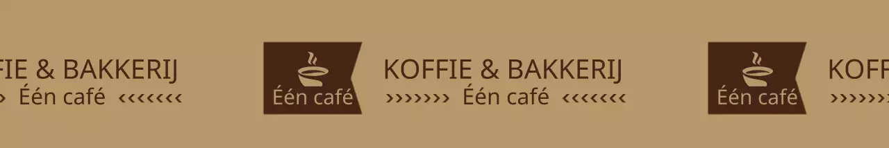 Logo van eenvoudig café in lichtbruin en bruin