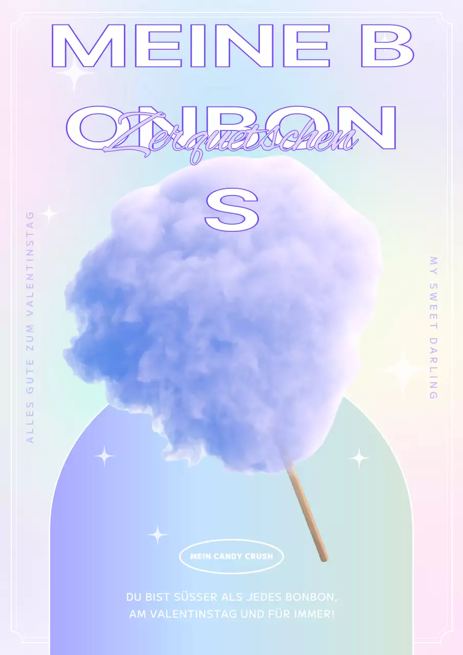 Holografischer weißer Tag in Lila und Hellblau