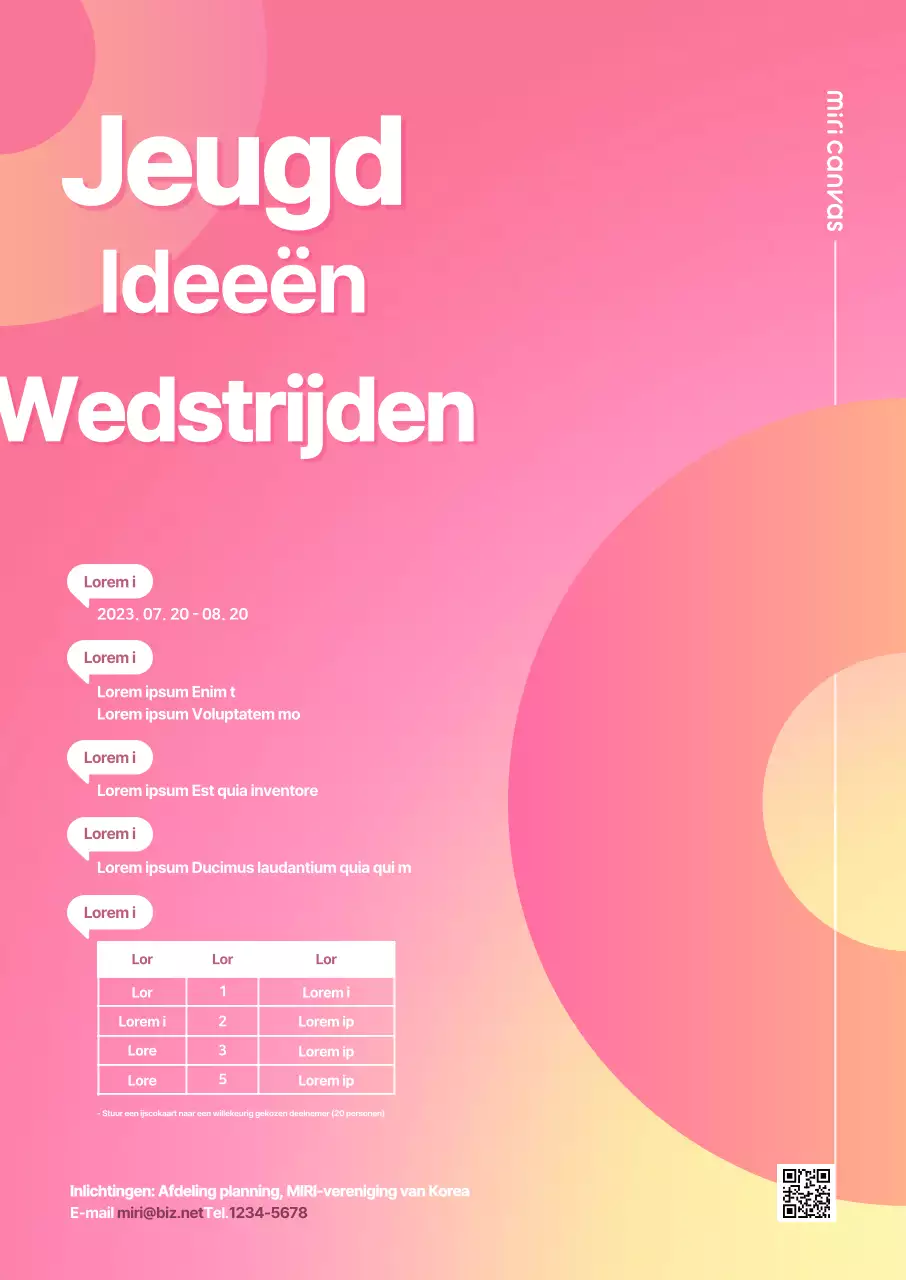 Promoot een wedstrijd met een eenvoudige vorm op een roze achtergrond