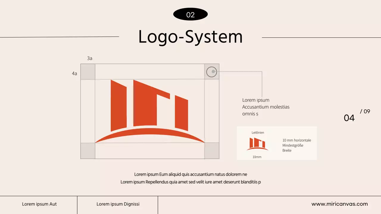 Ein einfacher Markenleitfaden in den Farben Elfenbein und Orange