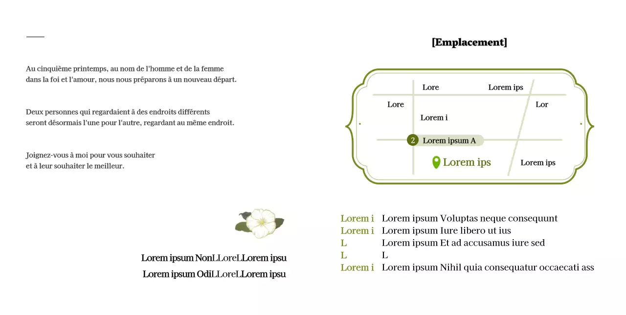 Invitations de mariage blanches, épurées et florales