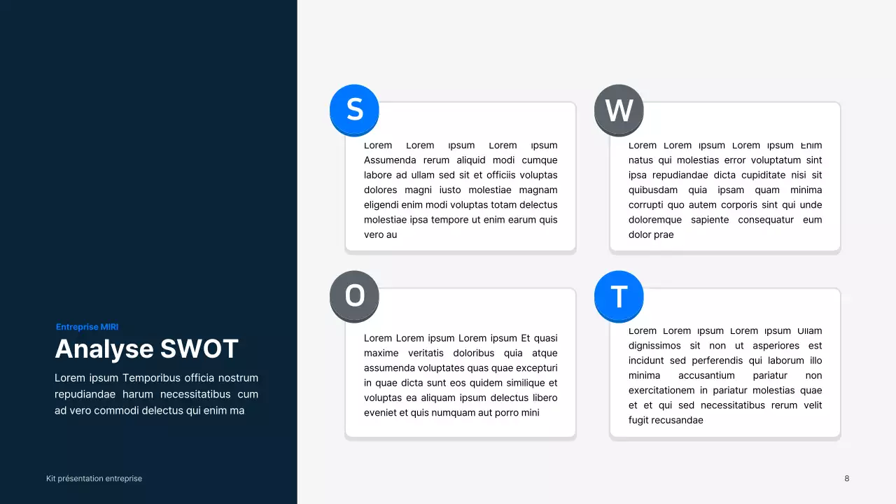 Matériel d'entreprise simple en bleu et gris