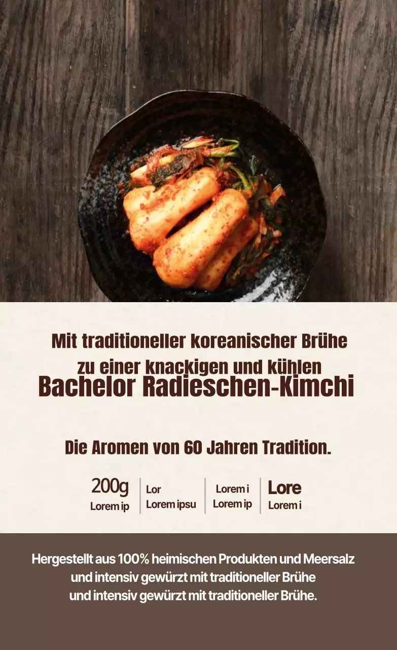 Bachelor-Rettich-Kimchi Lebensmittelfakten
