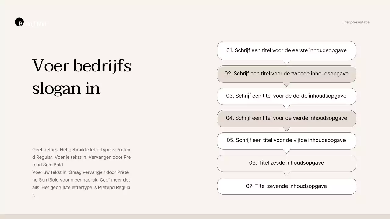 Eenvoudige zakelijke stijl in beige en bruin