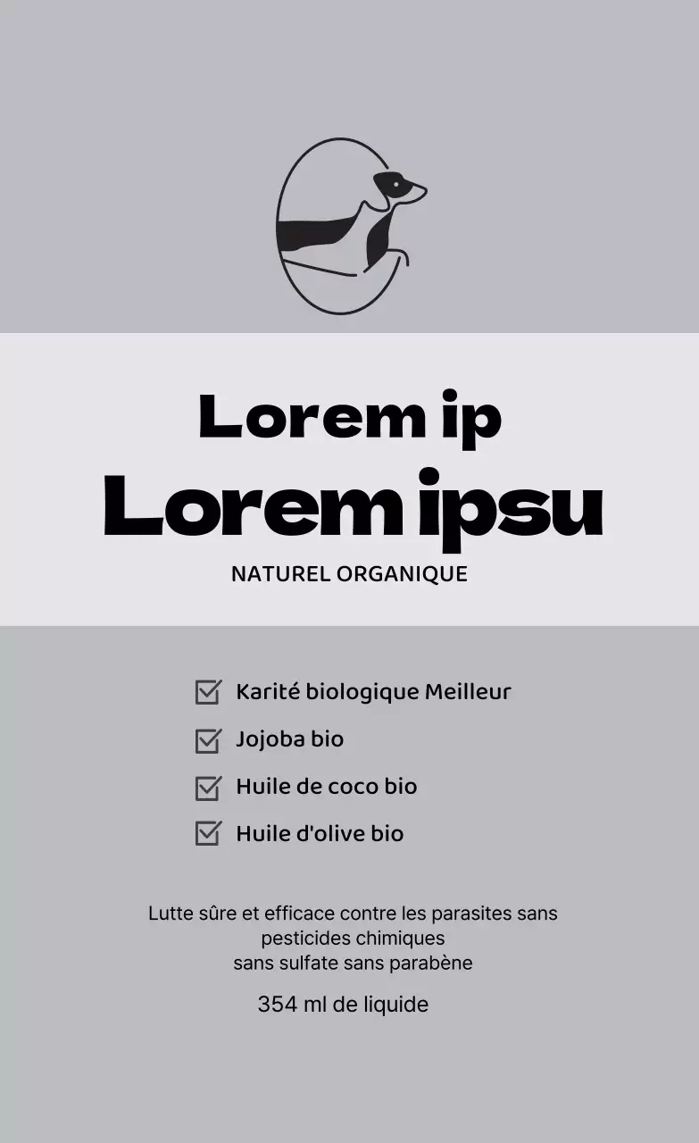 Étiquettes grises pour animaux de compagnie avec logo soigné