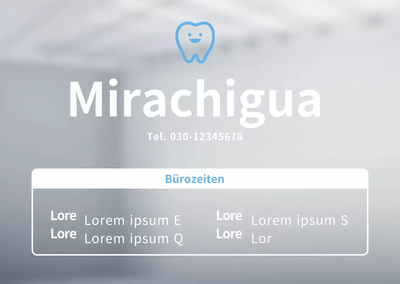 Hellblaues Zahnarztlogo Sprechstundenplakat für Klinik