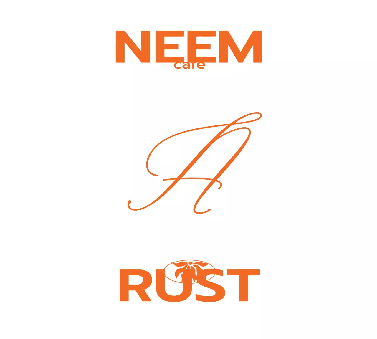 Cafe merchandise en promotieartikelen met het cafe logo en de bedrijfsnaam in oranje.