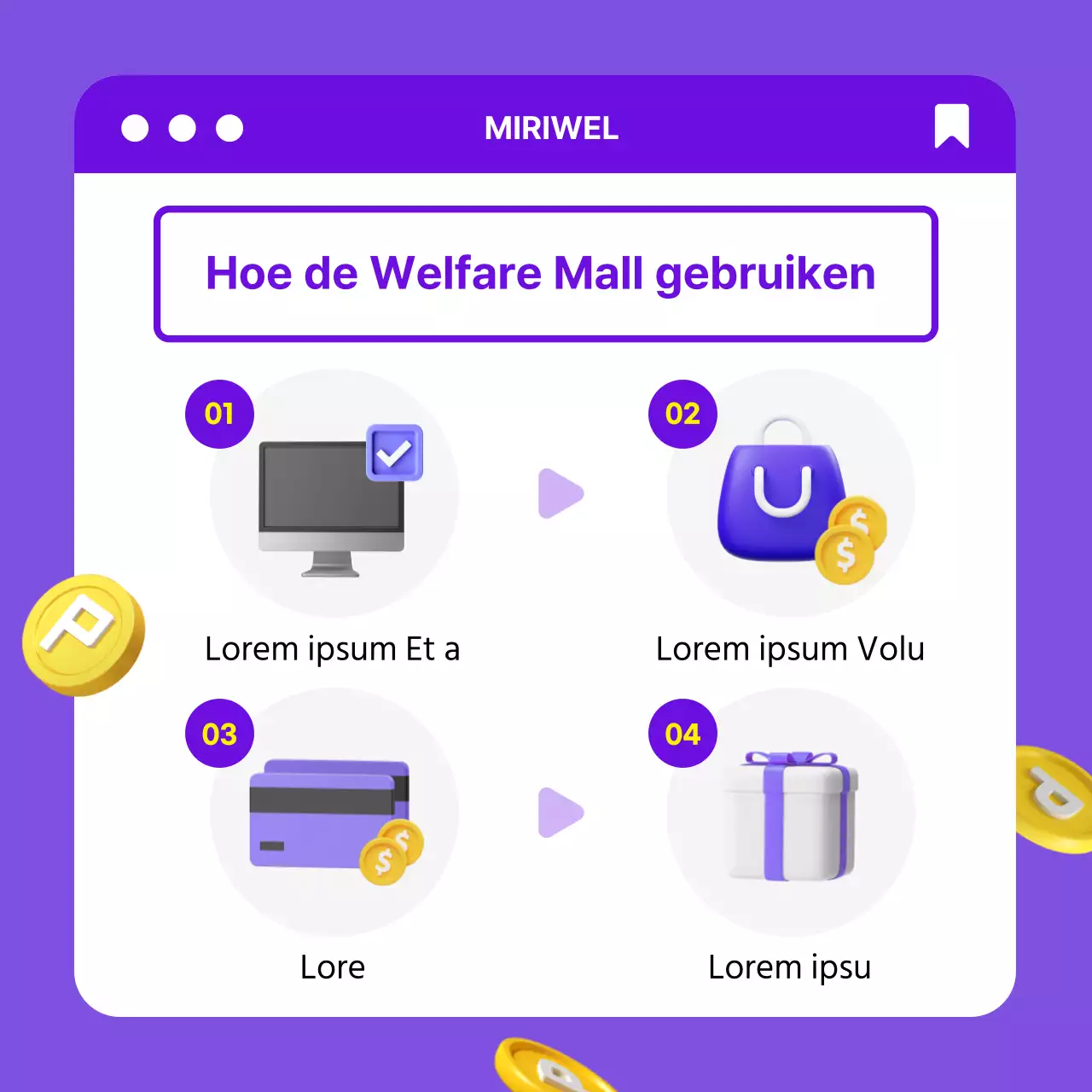 Keurig corporate welfare mall effect met paars-geel 3D concept CardNews