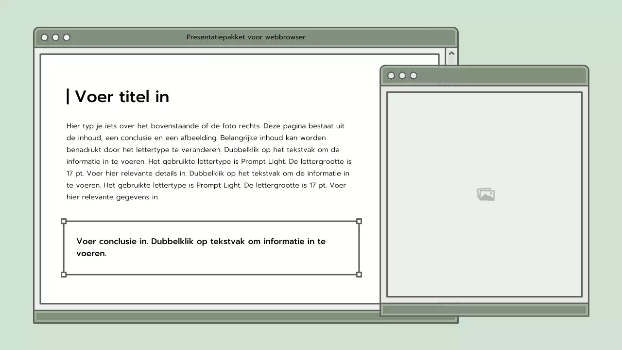 Presentatiepakket met lichtblauw browserconcept