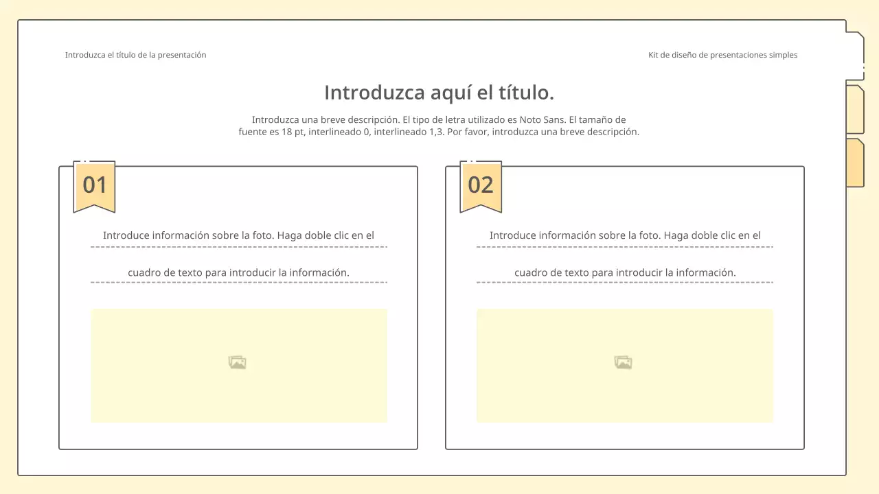 Kit de presentación limpio y sencillo en amarillo