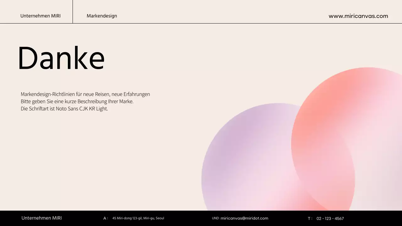 Ein einfacher Markenleitfaden in den Farben Elfenbein und Orange