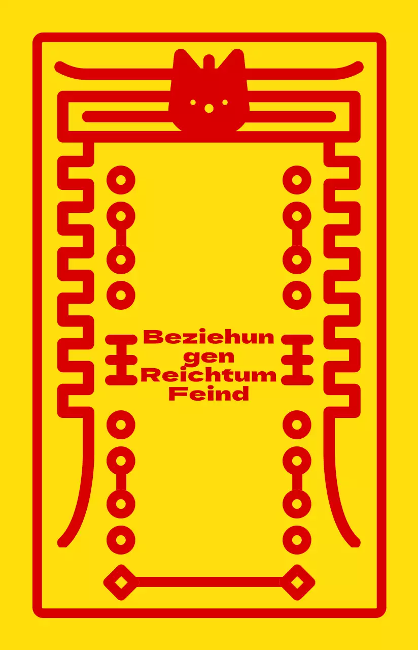 Niedliches rundes Amulett-Rahmenkonzept in Gelb und Rot für personalisierte Geschenke