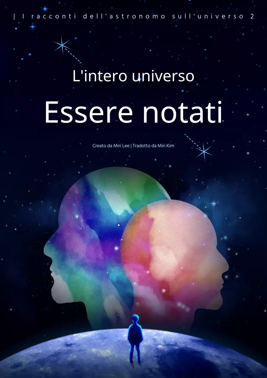 Astronomia con illustrazioni in blu navy e acquerello colorato