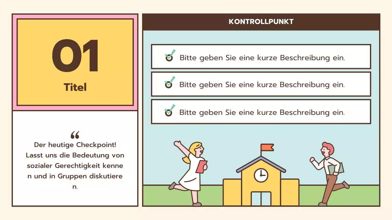 Niedlicher Lebens- und Ethikunterricht in Braun- und Pastelltönen