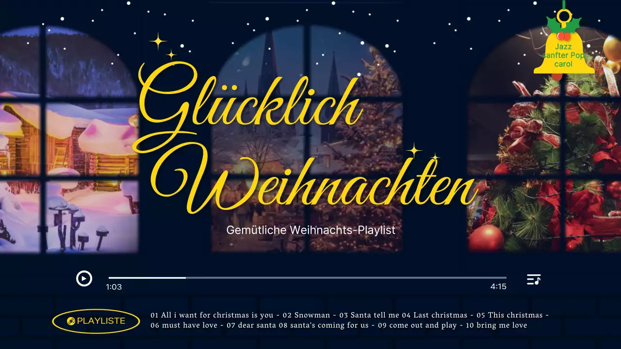 Eine Miniaturansicht der Wiedergabeliste mit tiefem marineblauem Urlaubsfeeling