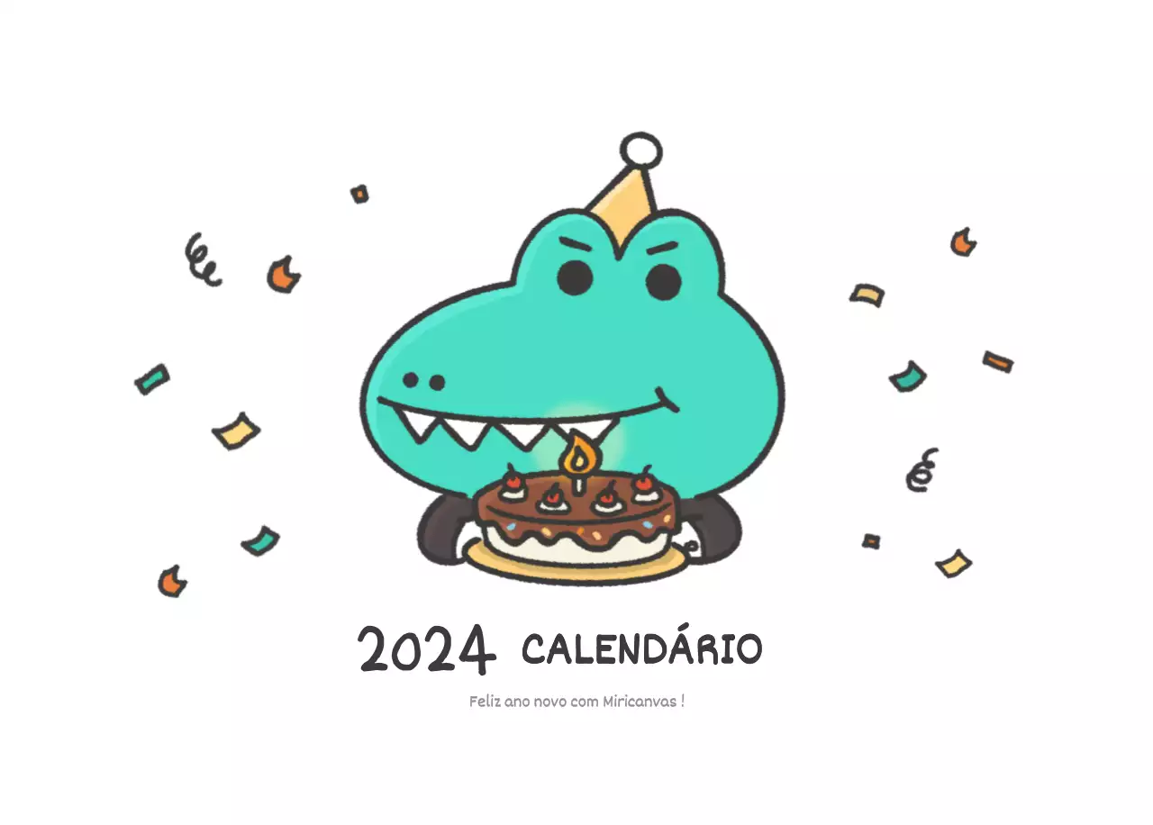 Um calendário com um conceito de ilustração de Argo muito giro