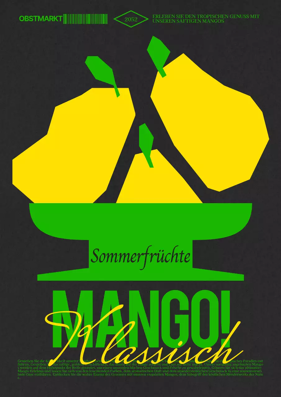 Förderung von gelben und grünen abstrakten Sommermangos