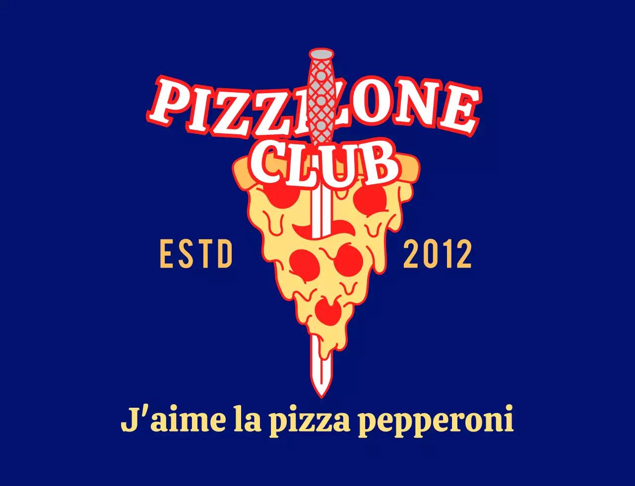 Un employé de pizzeria branché en rouge et jaune