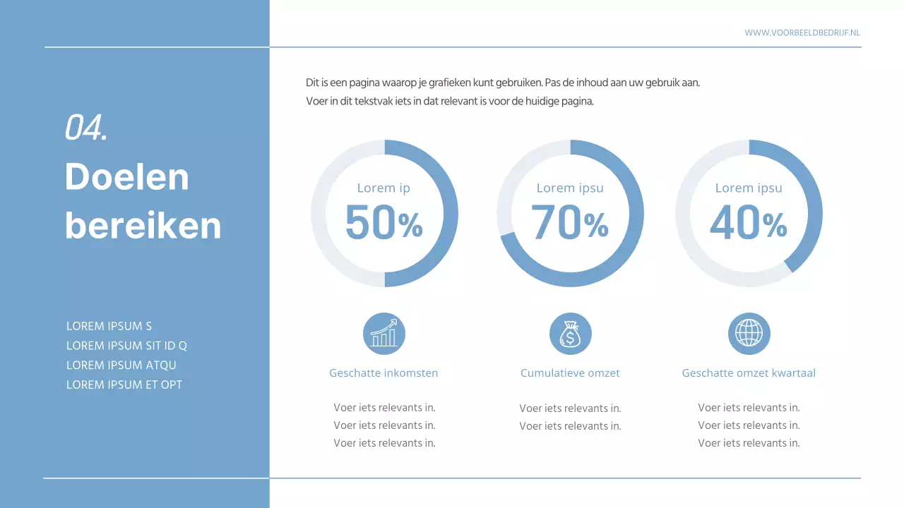 Grijs en blauw bedrijfsresultaat H1 aankondigingen